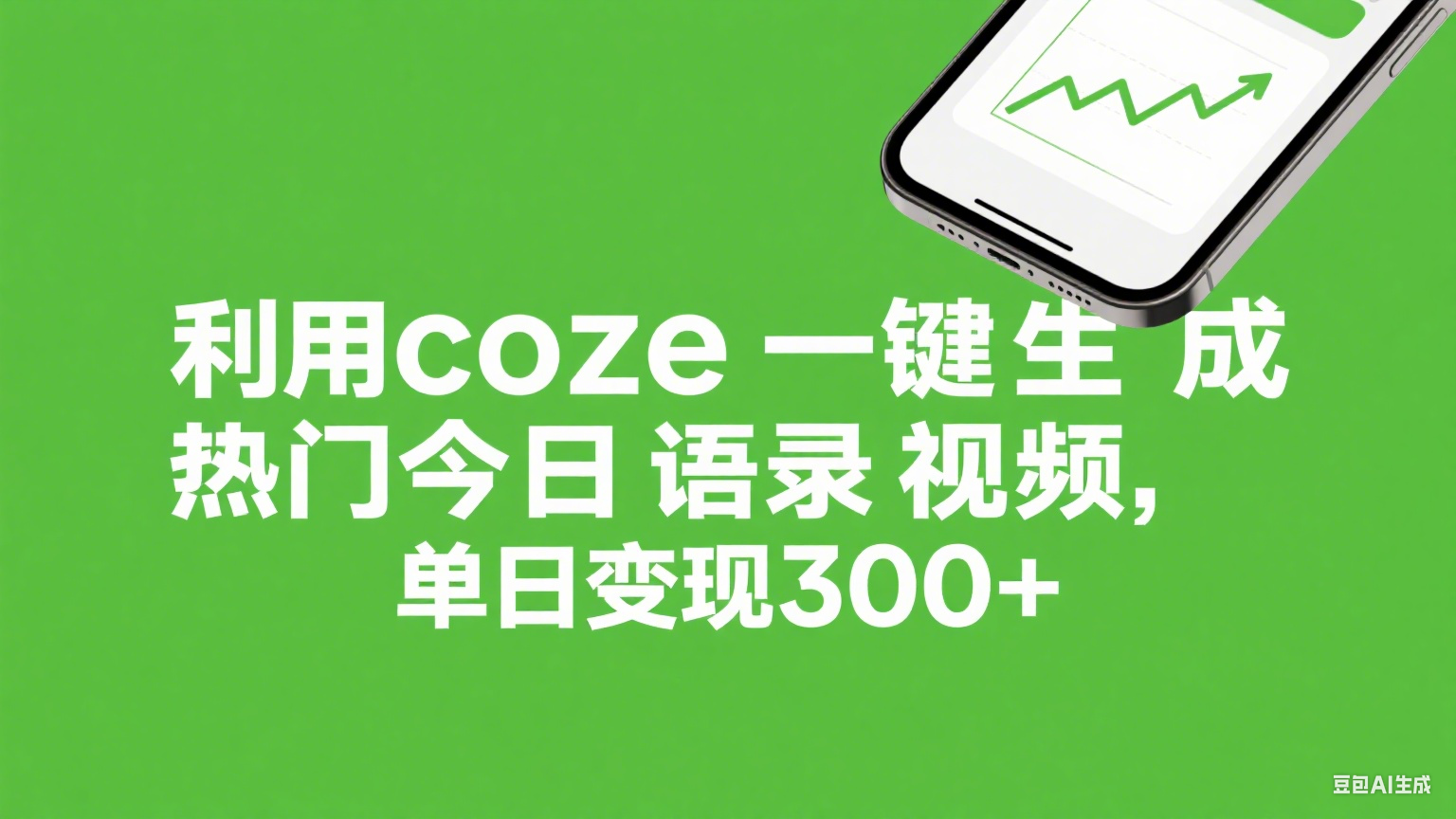 图片[1]-利用coze一键生成热门今日语录视频，单日变现300+