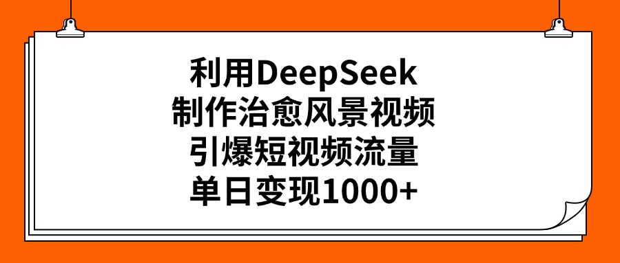 图片[1]-利用DeepSeek制作，治愈风景视频，引爆短视频流量，单日变现1000+