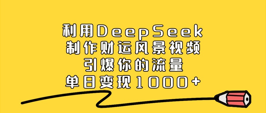 图片[1]-利用DeepSeek制作财运风景视频，直接引爆你的流量，单日变现1000+