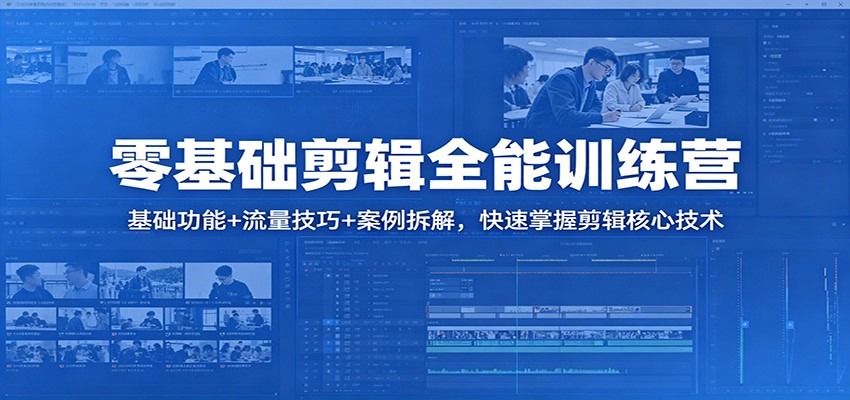 零基础剪辑全能训练营：基础功能 流量技巧 案例拆解，快速掌握剪辑核心技术-七宝：认真做好一件事
