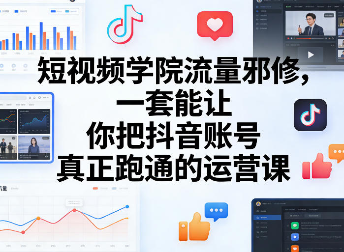 短视频学院流量邪修，一套能让你把某音账号真正跑通的运营课