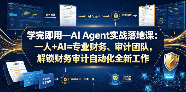 学完即用—AI Agent实战落地课：一人+AI=专业财务、审计团队，解锁财务审计化全新工作模式