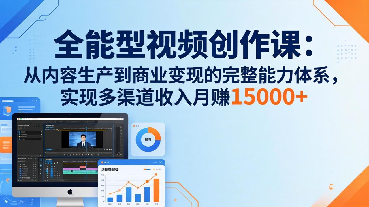 （17718期）全能型视频创作课-26年3月更新：从内容生产到商业变现的完整能力体系，多渠道收入15000+