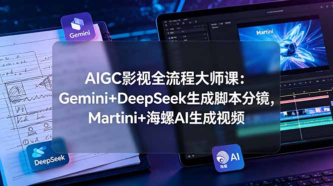 （19008期）AIGC影视全流程大师课：Gemini+DeepSeek生成分镜，Martini+海螺AI生成视频