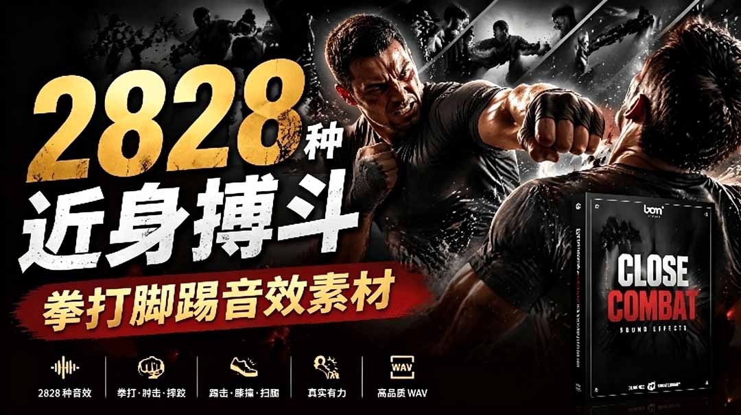 （19072期）宝藏级别音效！2828种近身搏斗拳打脚踢音效素材，全部中文分类，免解压使用 Close Combat