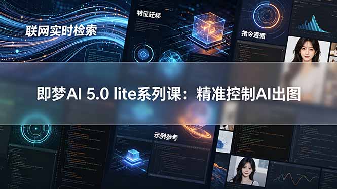 （18962期）即梦AI 5.0 lite实战课：联网实时检索+特征迁移+指令遵循+示例参考，精准控制AI出图