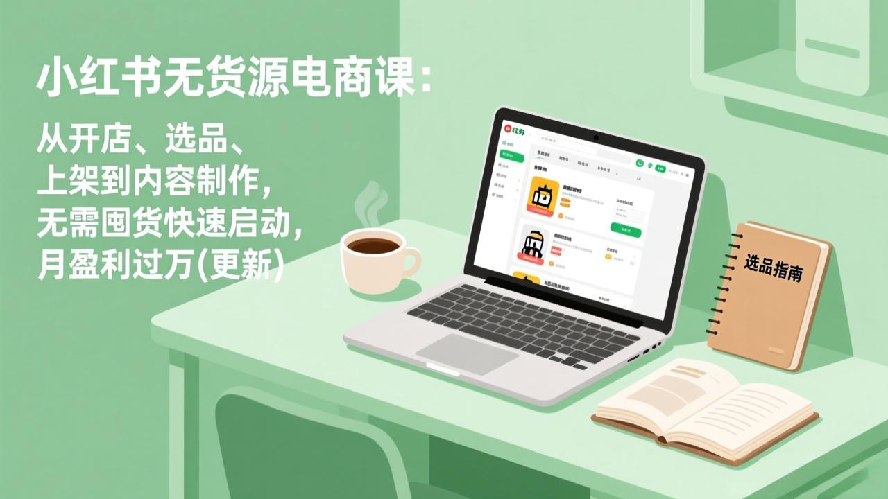 （19003期）小某书无货源电商课(6月22更新)：从开店、选品、上架到内容制作，无需囤货快速启动，月盈利过万