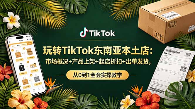 （19045期）玩转TikTok东南亚本土店：市场概况+产品上架+起店折扣+出单发货，从0到1全套实操教学