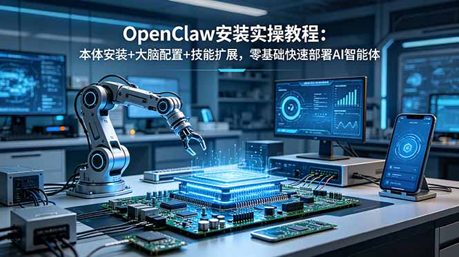 （18982期）OpenClaw安装实操教程：本体安装+大脑配置+技能扩展，零基础快速部署AI智能体