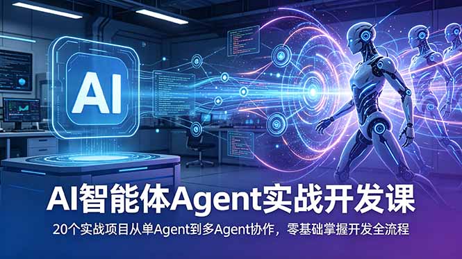 （18983期）AI智能体Agent实战开发课：20个实战项目从单Agent到多Agent协作，零基础掌握开发全流程