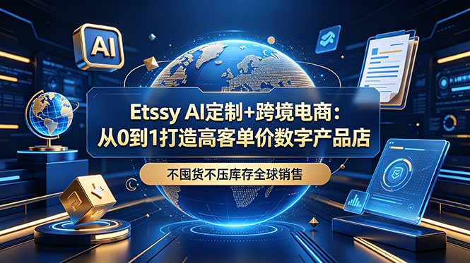 （18974期）Etsy AI定制+跨境电商：从0到1打造高客单价数字产品店，不囤货不压库存全球销售