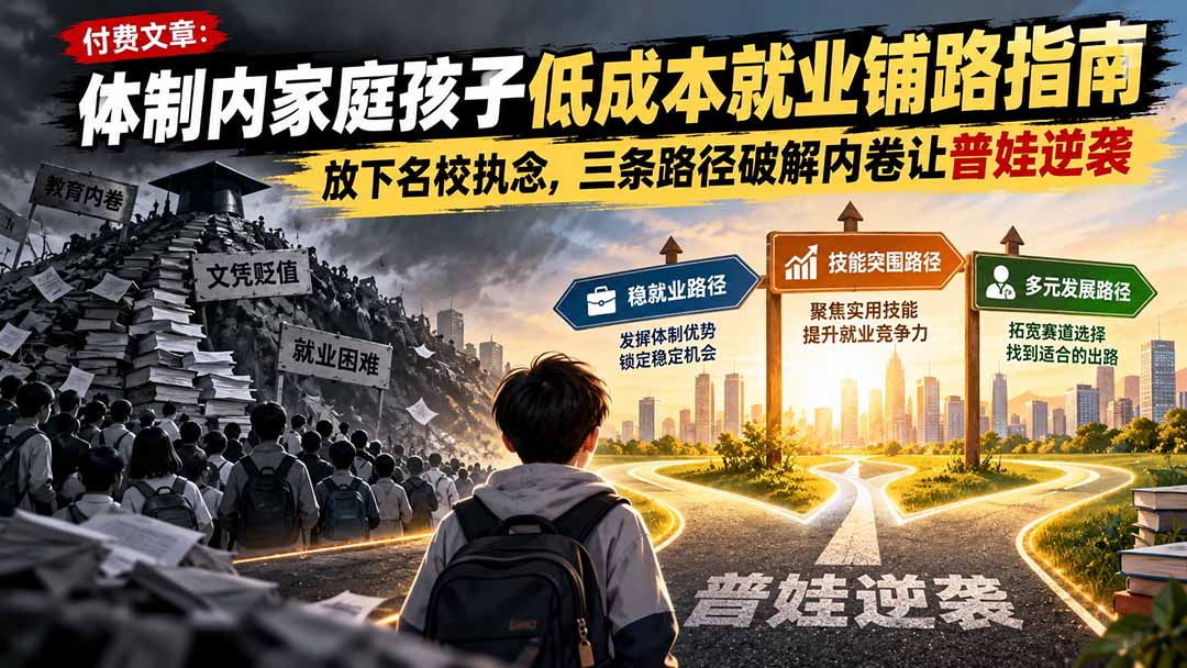 揭秘体制内家庭子女低成本就业攻略：公众号独家分享
