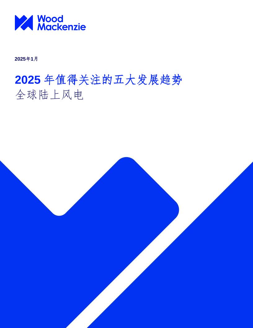 2025年值得关注的五大发展趋势：全球陆上风电