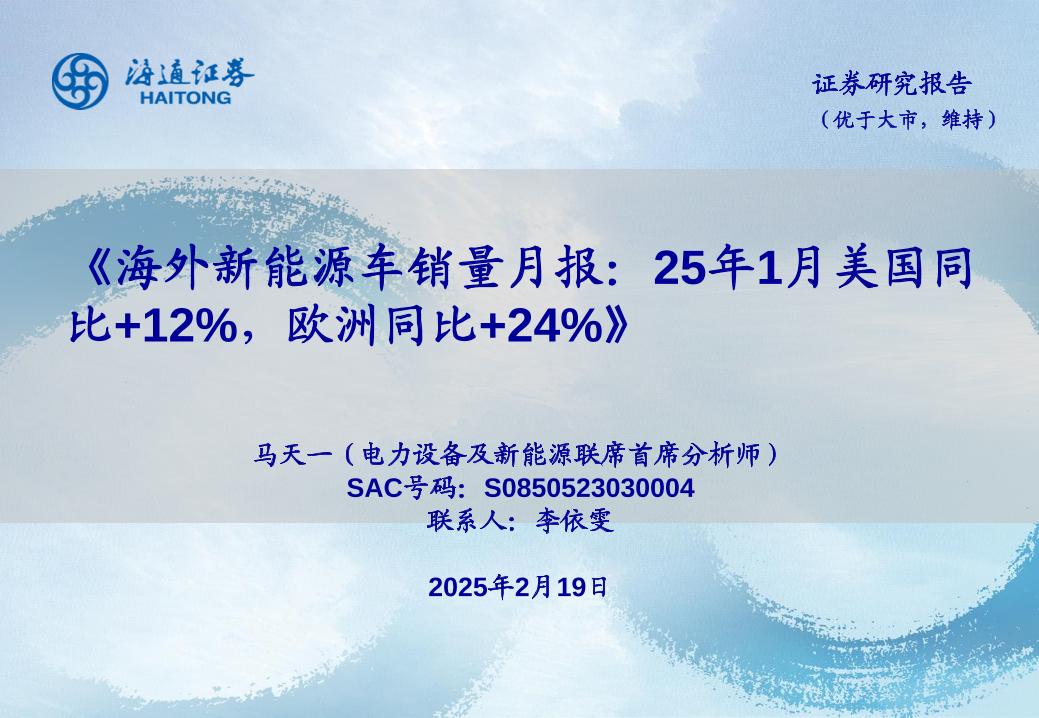 25年1月美国同比+12%，欧洲同比+24%-250219-海通证券-46页