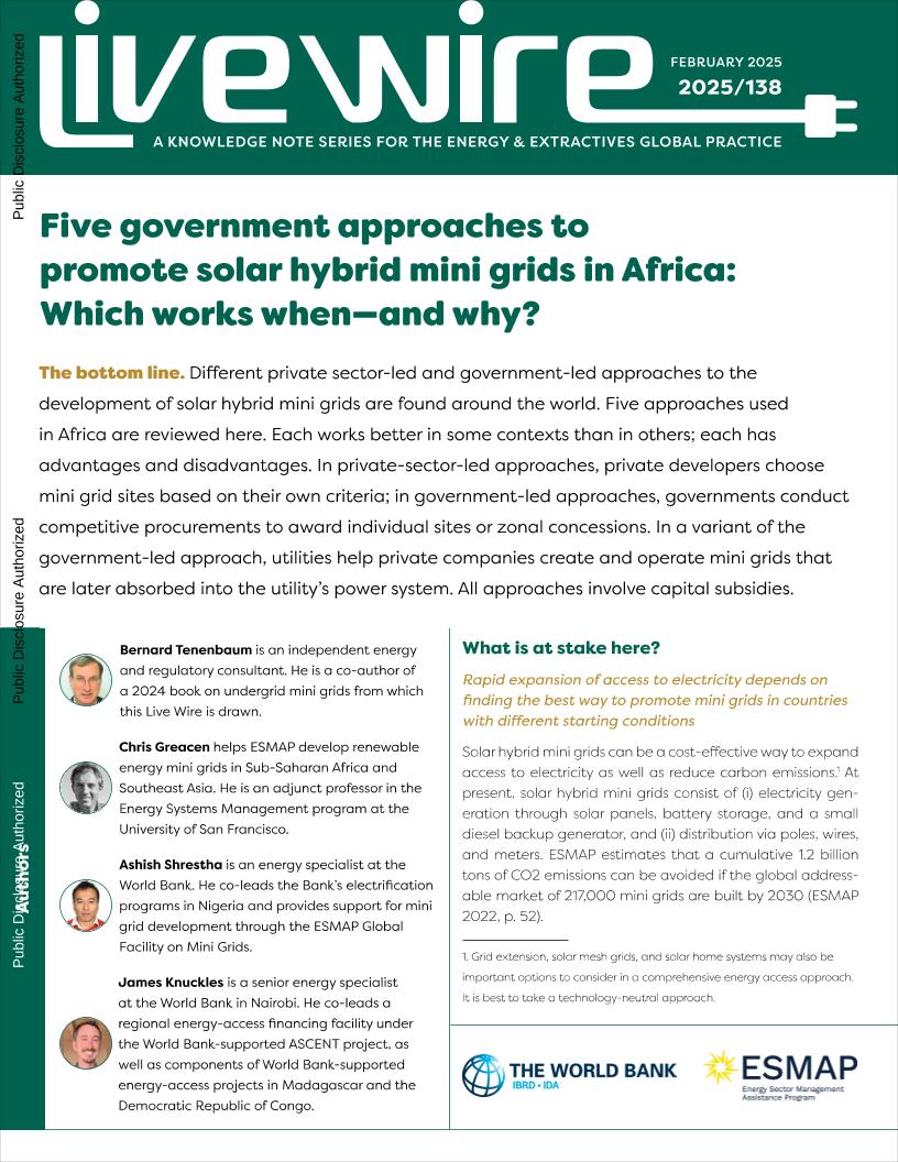 世界银行-非洲推广太阳能混合微型电网的五种政府方法：哪种方法在何时有效，为什么有效？（英）-2025.2-20页