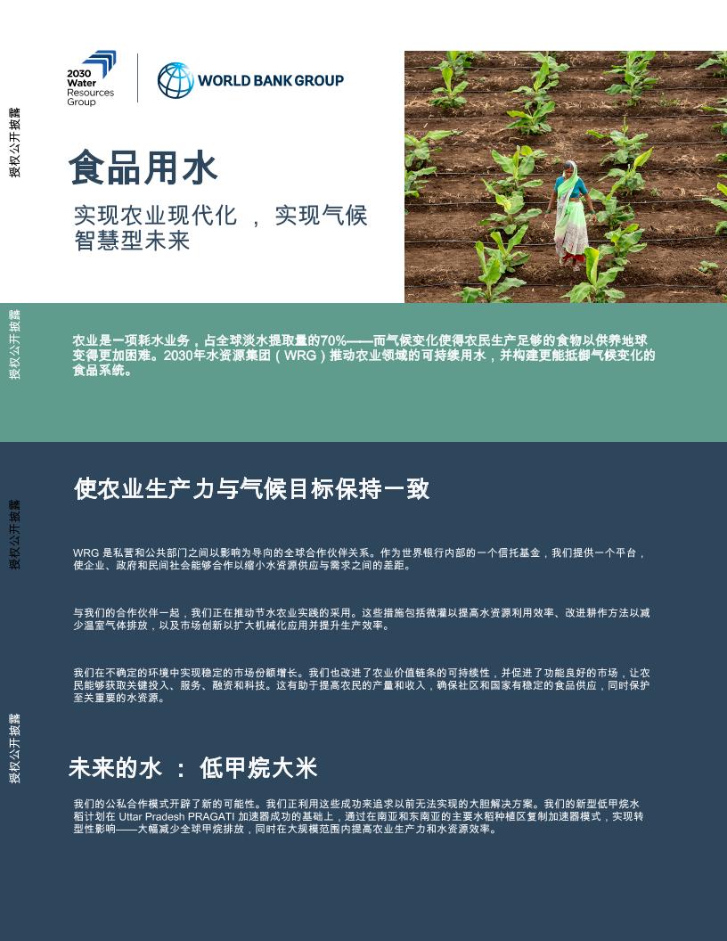 食品用水-实现农业现代化-实现气候智慧型未来