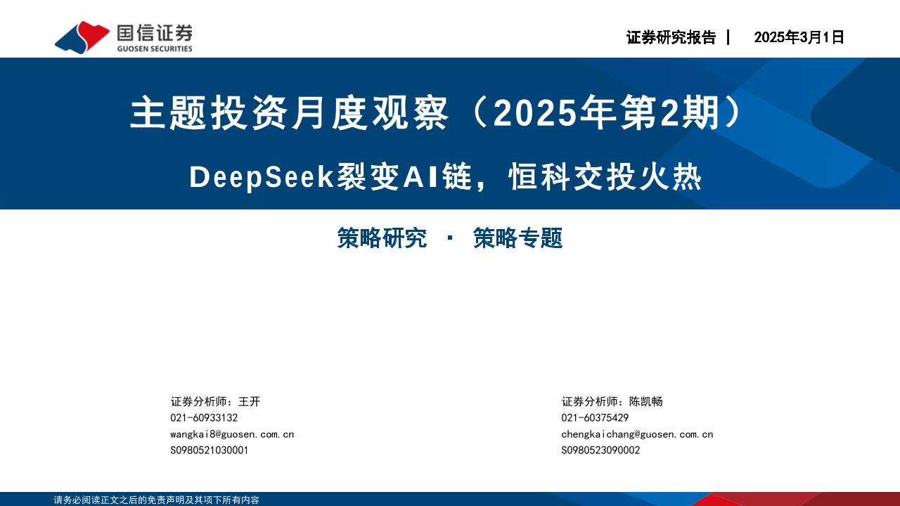 DeepSeek裂变AI链，恒科交投火热-250301-国信证券-22页