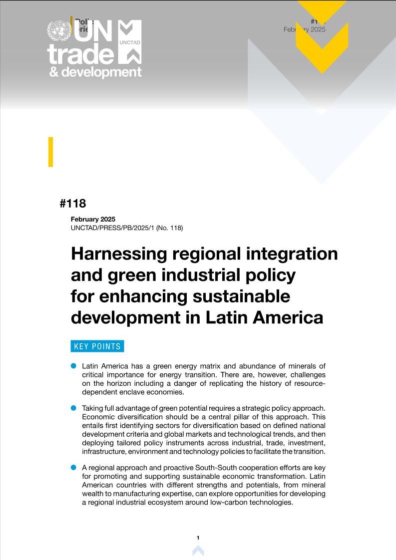 联合国贸易发展委员会-利用区域一体化和绿色产业政策促进拉丁美洲的可持续发展（英）-2025.2-8页
