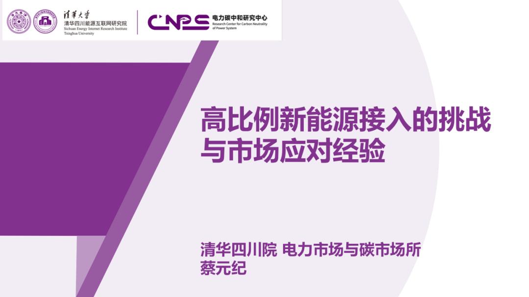 清华四川院：高比例新能源接入的挑战与市场应对经验