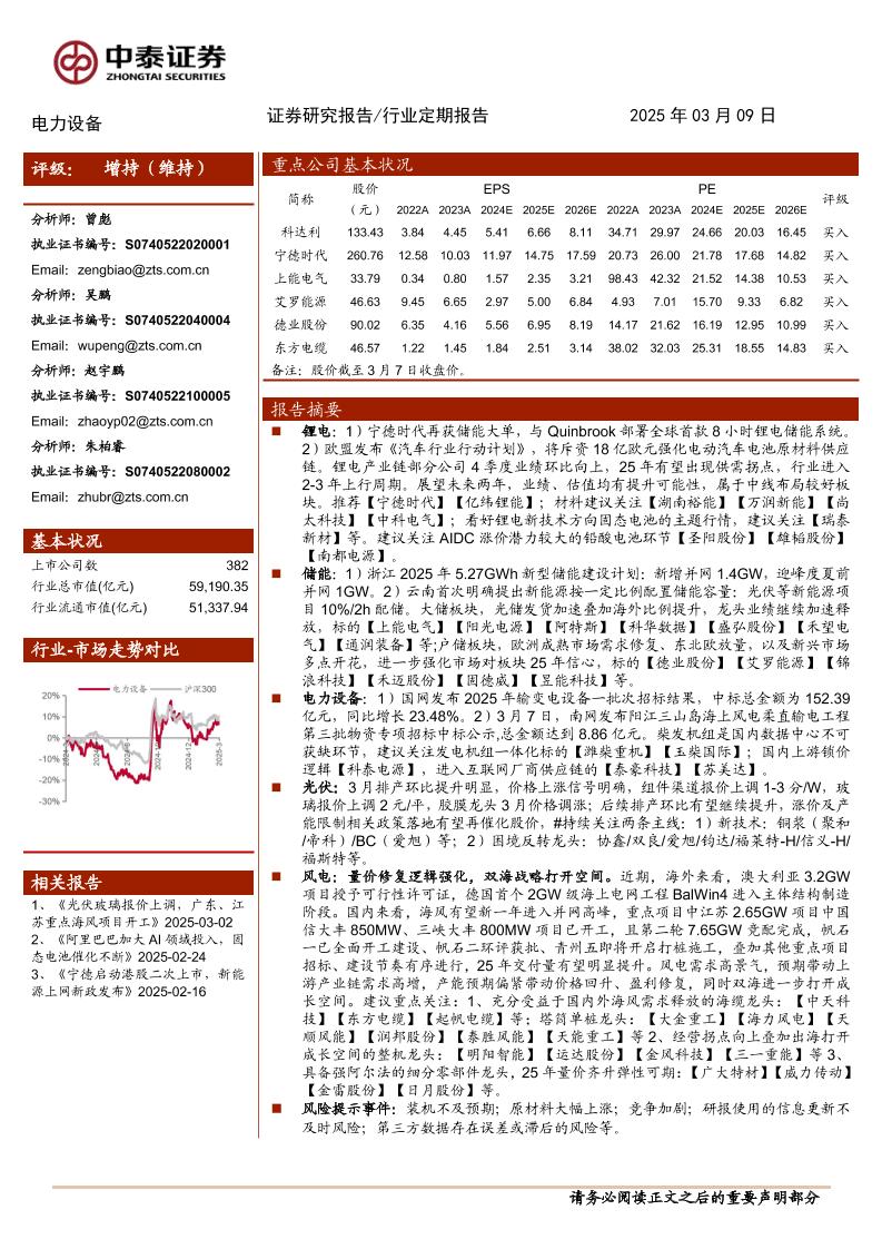 欧盟发布《汽车行动计划》，光伏价格上涨信号明确-中泰证券-250309-16页