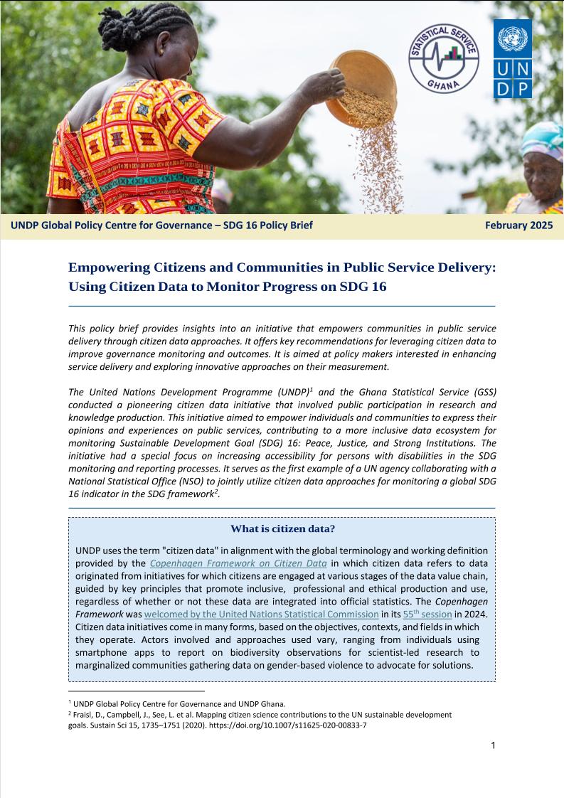 UNDP-在公共服务提供中赋予公民和社区权力：利用公民数据监测可持续发展目标16的进展（英）-2025.2-11页