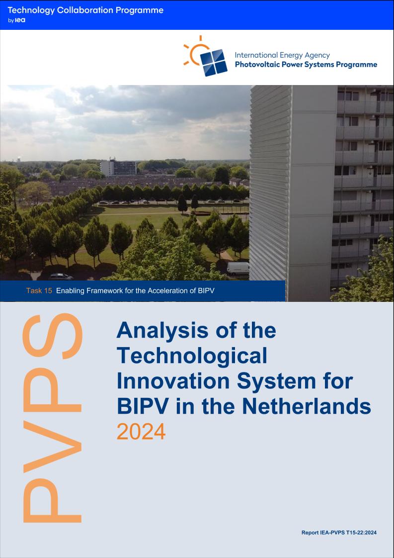 英文【IEAPVPS】：2024荷兰光伏建筑一体化（BIPV）技术创新系统分析报告（英文版）-35页