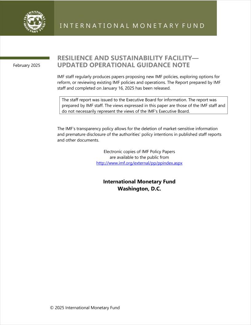 国际货币基金组织：韧性和可持续性基金——最新运营指导说明（英）-93页