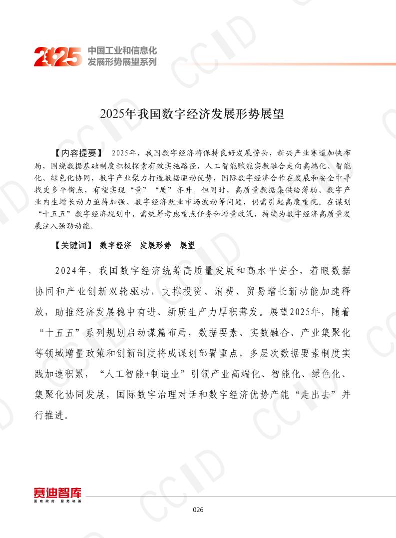 2025年我国数字经济发展形势展望