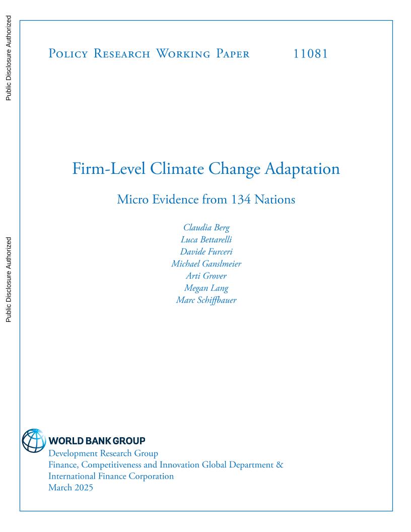 【推荐】世界银行-企业层面的气候变化适应：来自134个国家的微观证据（英）-2025.3-61页