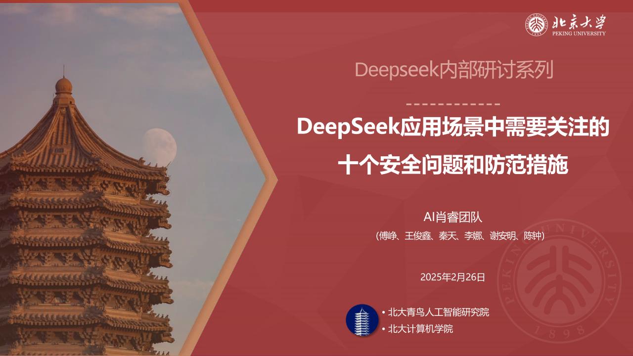 2025年DeepSeek应用场景中需要关注的十个安全问题和防范措施报告_2