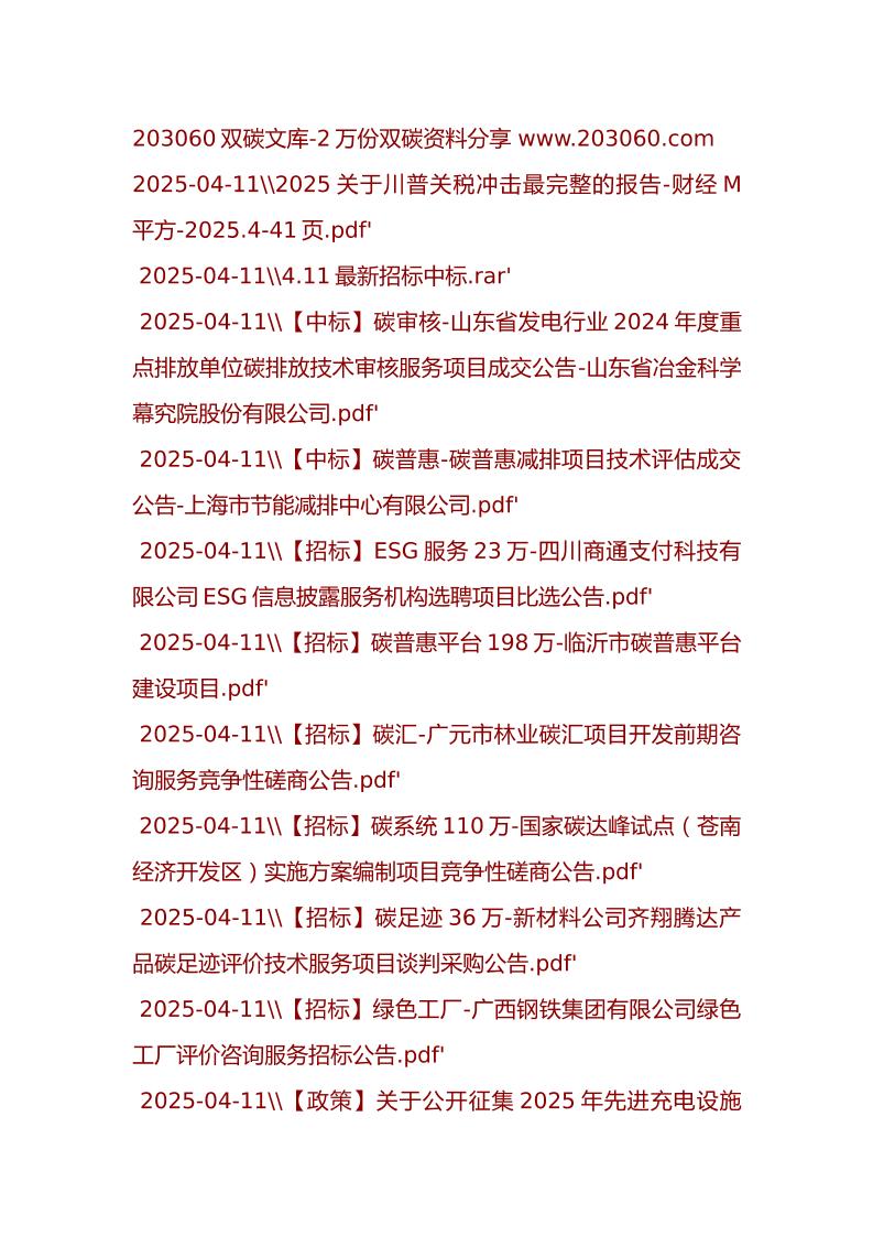 【20份】2025-04-12-203060双碳文库更新文件目录