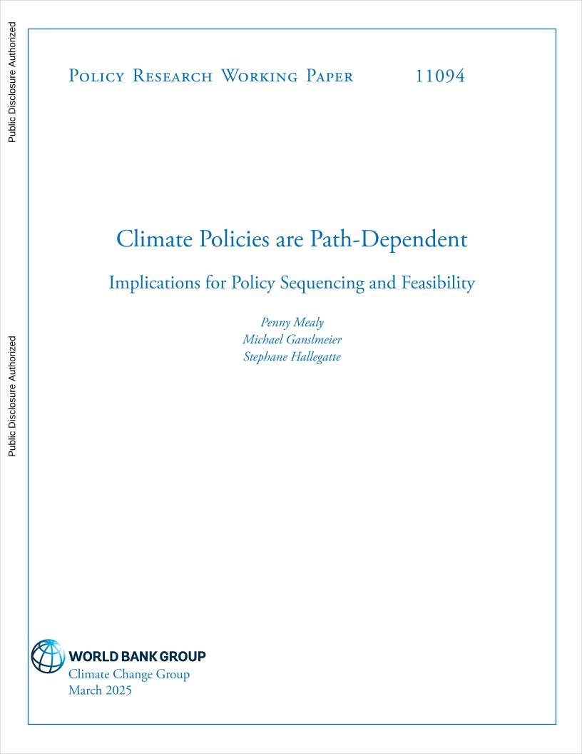 世界银行-气候政策是路径依赖的：对政策排序和可行性的影响（英）-2025.3-59页