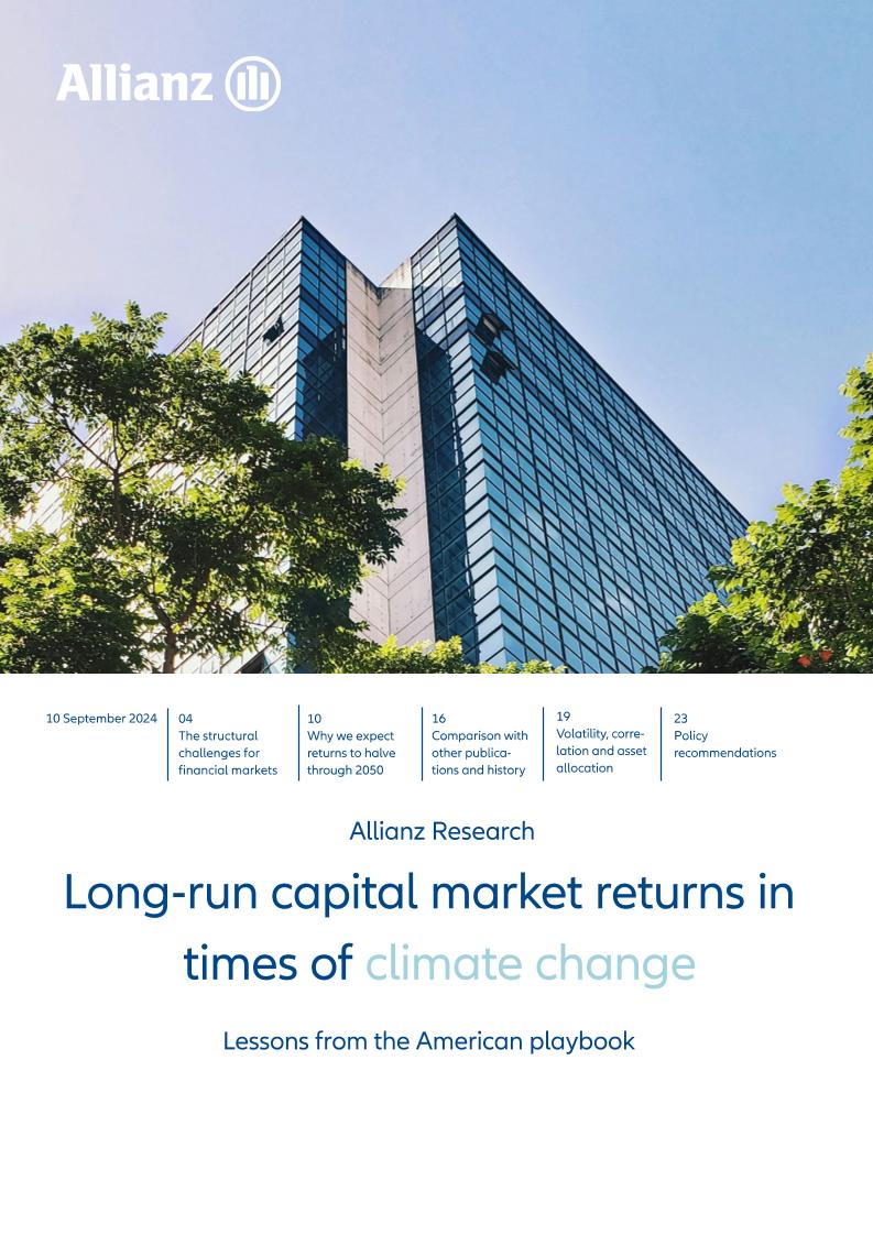 安联（Allianz）：2024气候变化下的长期资本市场收益研究报告：美国的经验启示（27页）