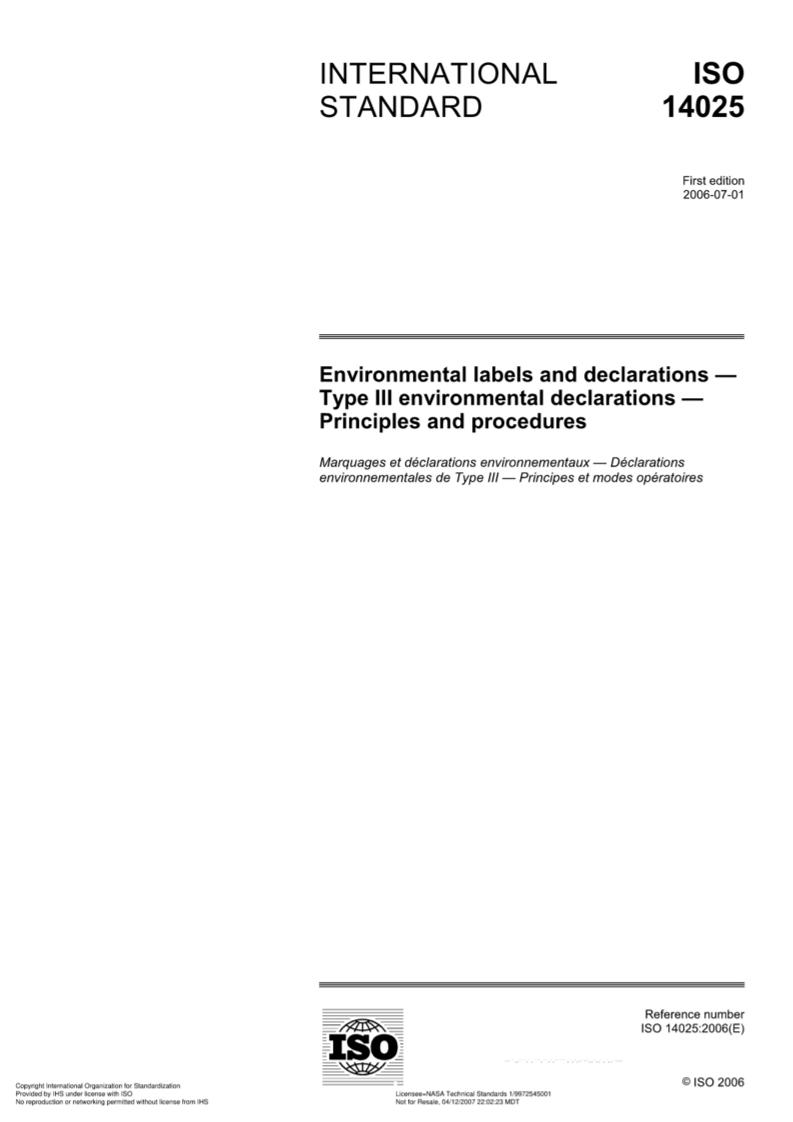 （已压缩）ISO14025：2006《环境标志和声明III型环境声明原则和程序》