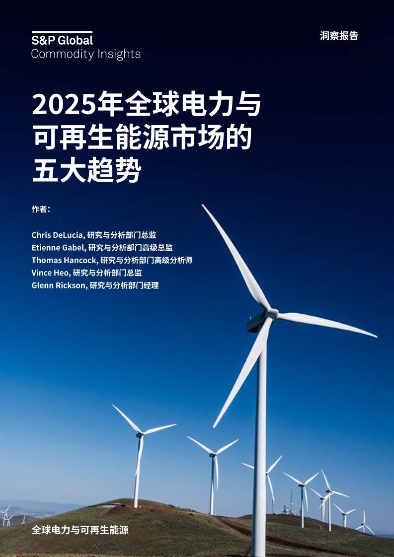 2025年全球电力与可再生能源市场的五大趋势报告