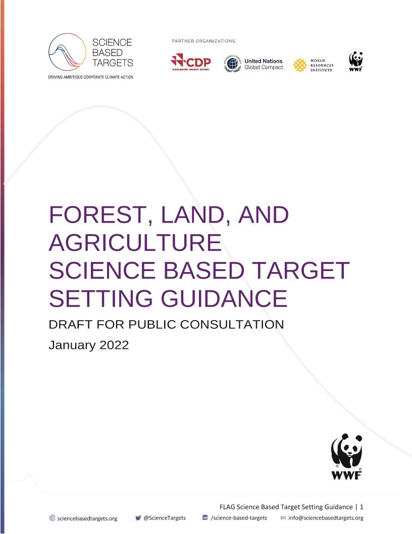 森林、土地和农业科学碳目标设定指南草案（英）