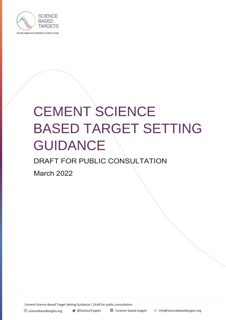 水泥行业科学碳目标设定指南草案（英）