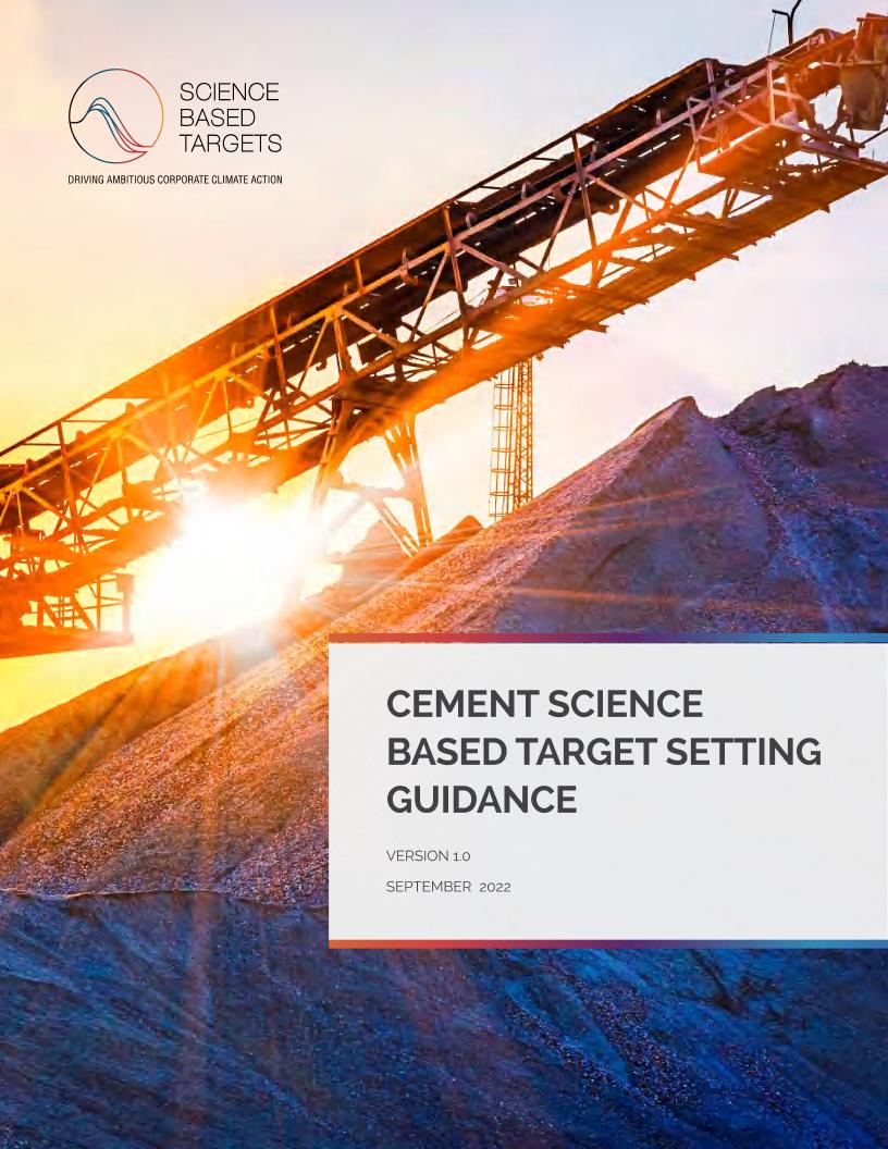 水泥行业科学碳目标设定指南-202209-英文-SBTi-57页