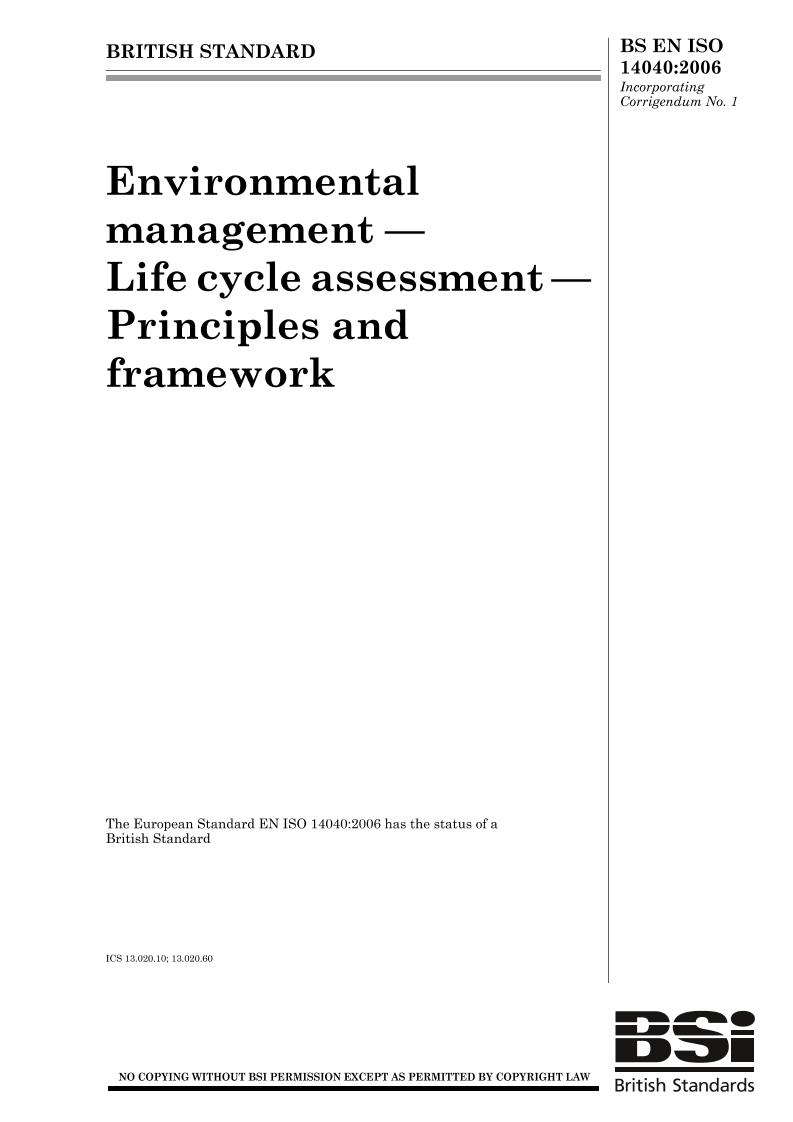 【国际标准】ISO140402006生命周期评估原则和架构（英文版）