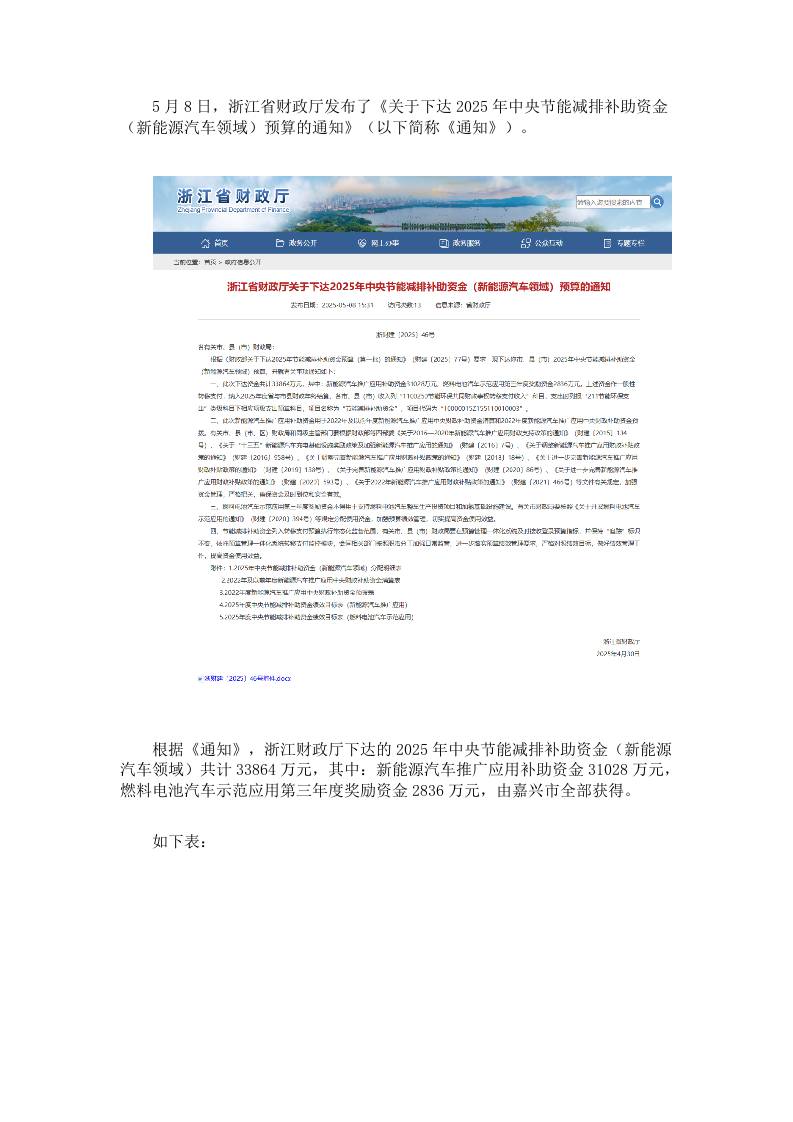 【政策】关于下达2025年中央节能减排补助资金（新能源汽车领域）预算的通知