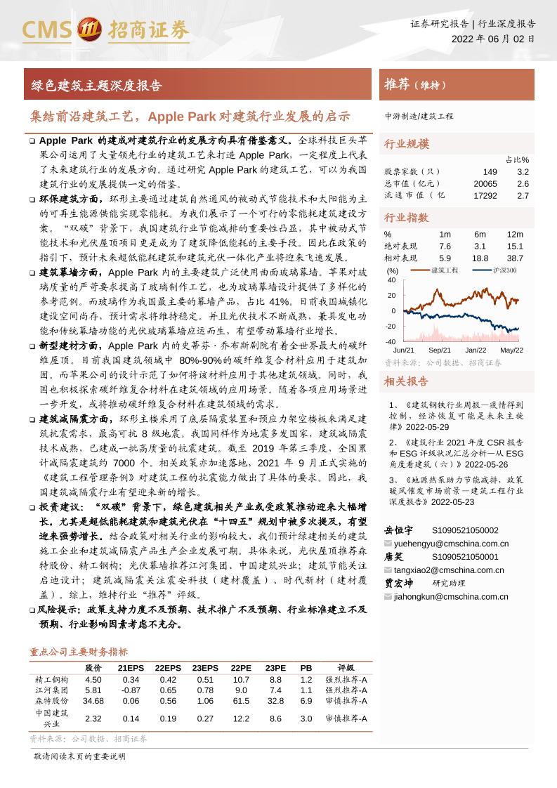 【券商报告】绿色建筑主题深度报告：集结前沿建筑工艺，Apple+Park对建筑行业发展的启示-招商证券