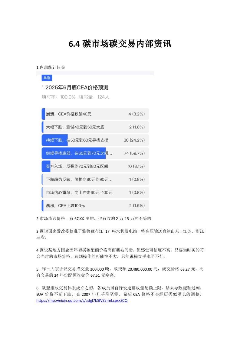6.4碳市场碳交易内部资讯