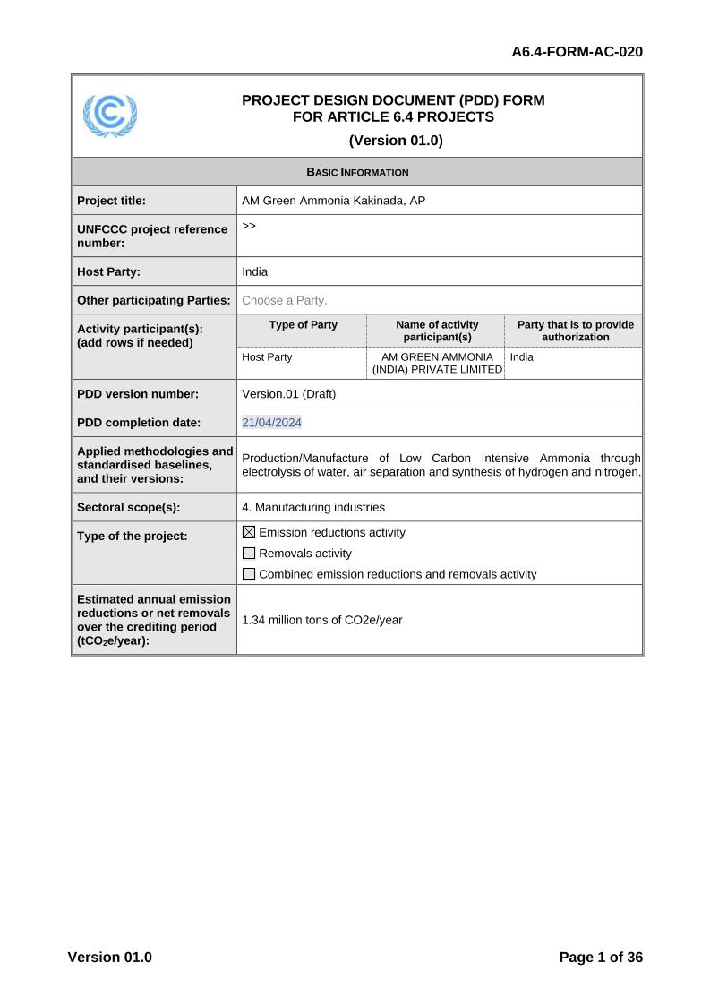 A6.4-PNM001新方法学项目设计文档（PDD）