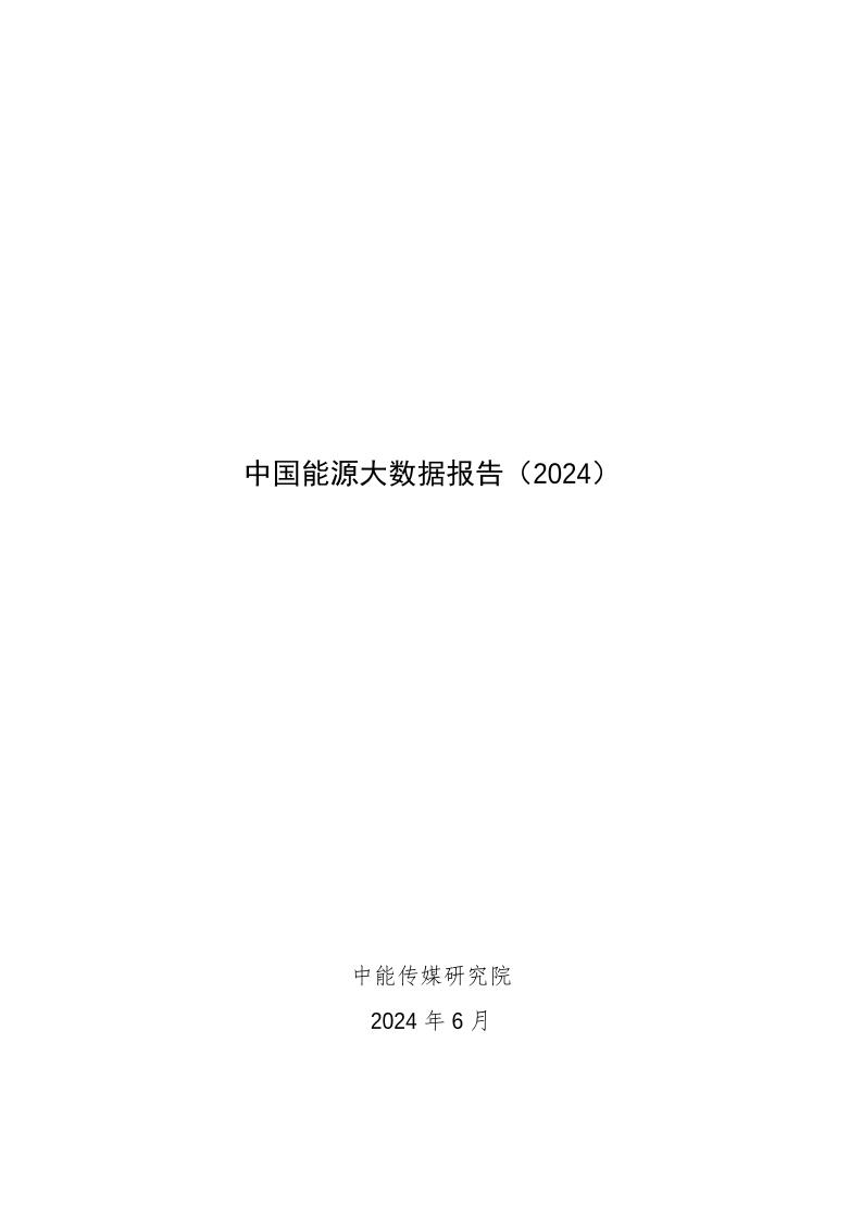 中国能源大数据报告（2024）