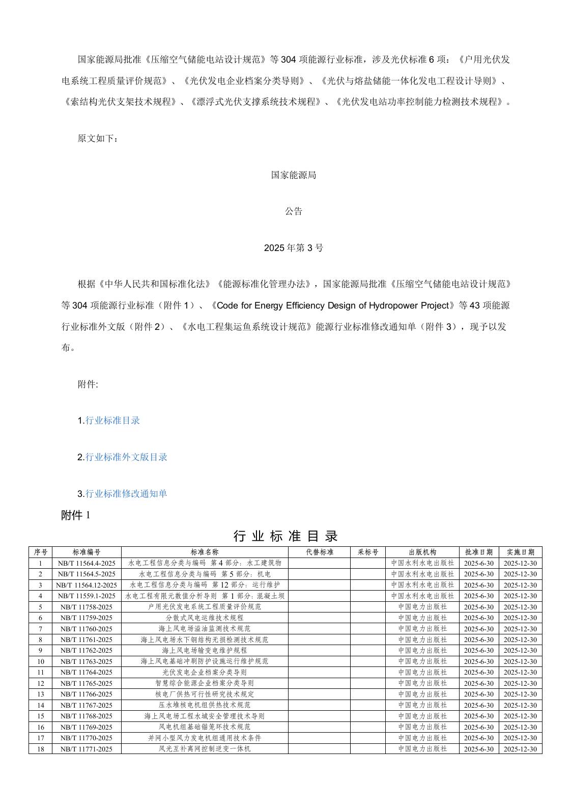 【政策】国家能源局批准304项能源行业标准