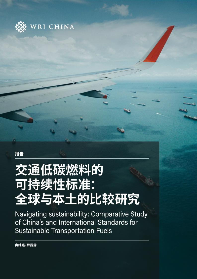 世界资源研究所WRI：交通低碳燃料的可持续性标准：全球与本土的比较研究
