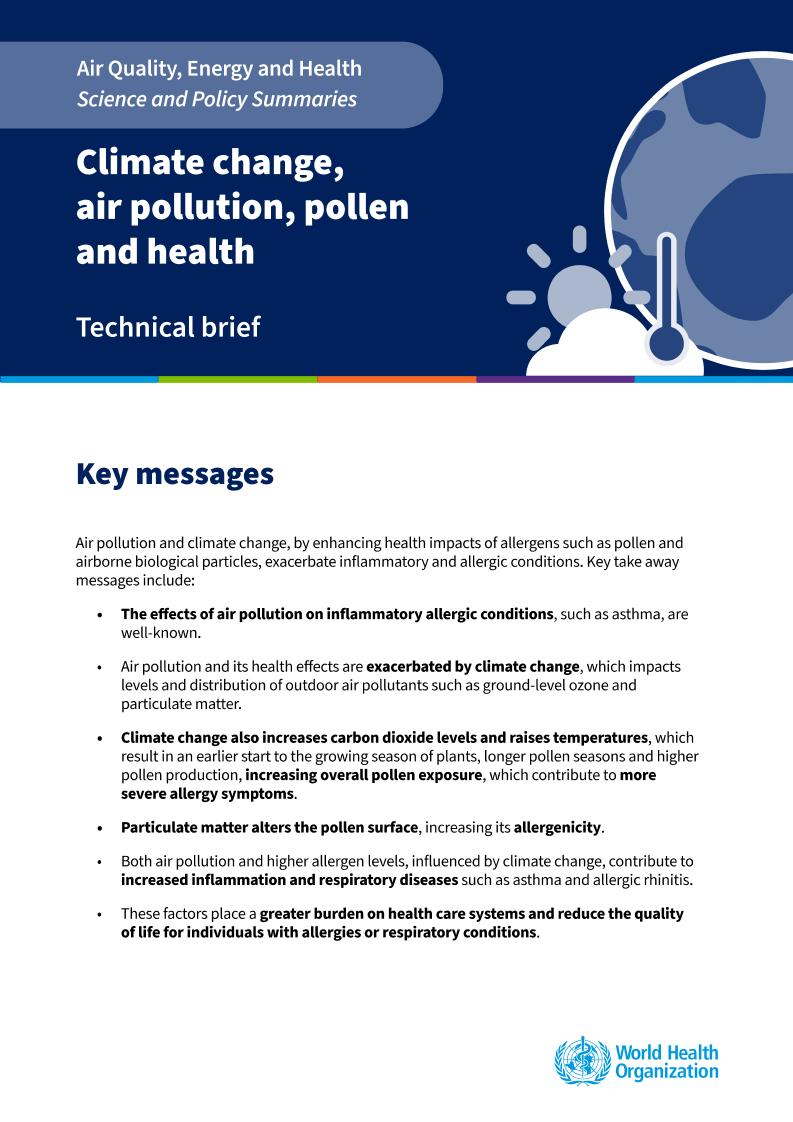 WHO世界卫生组织：2025年气候变化、空气污染、花粉与健康报告（英文版）