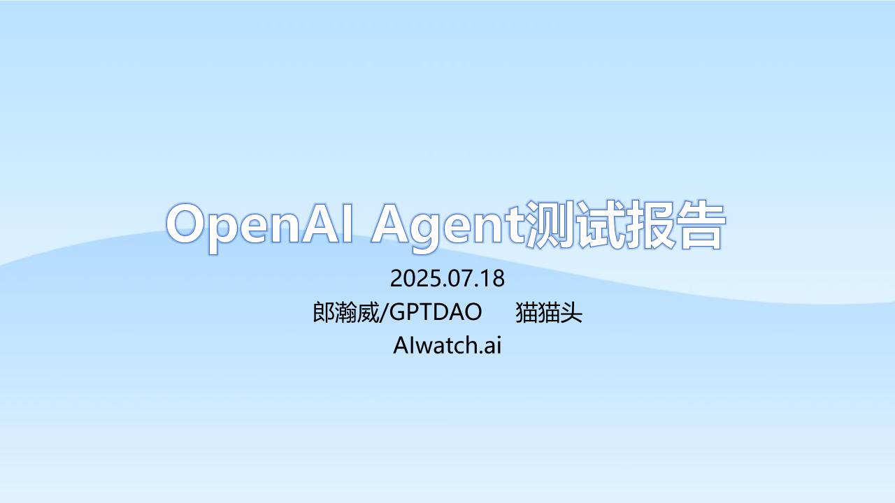 OpenAIAgent测试报告-郎瀚威GPTDAO猫猫头-2025.7.18-48页