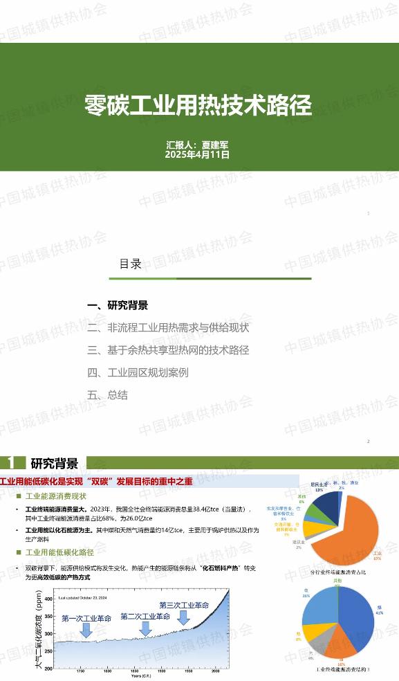 【专家PPT】清华大学长聘副教授夏建军：零碳工业用热技术路径