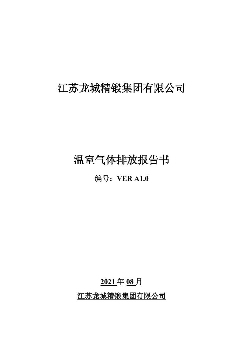 【实例】江苏龙城精锻集团有限公司温室气体排放报告书